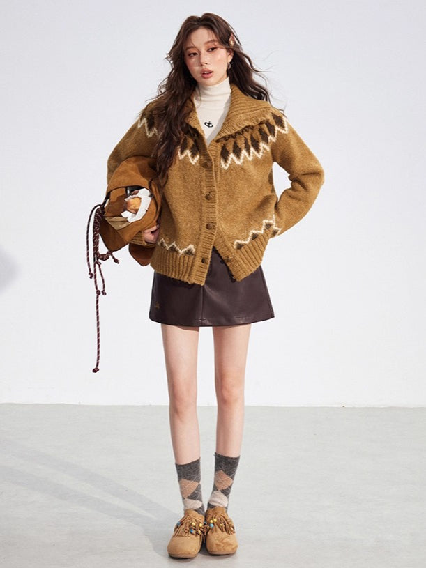 Fair Isle Wool-Blend Collared Knit Sweater