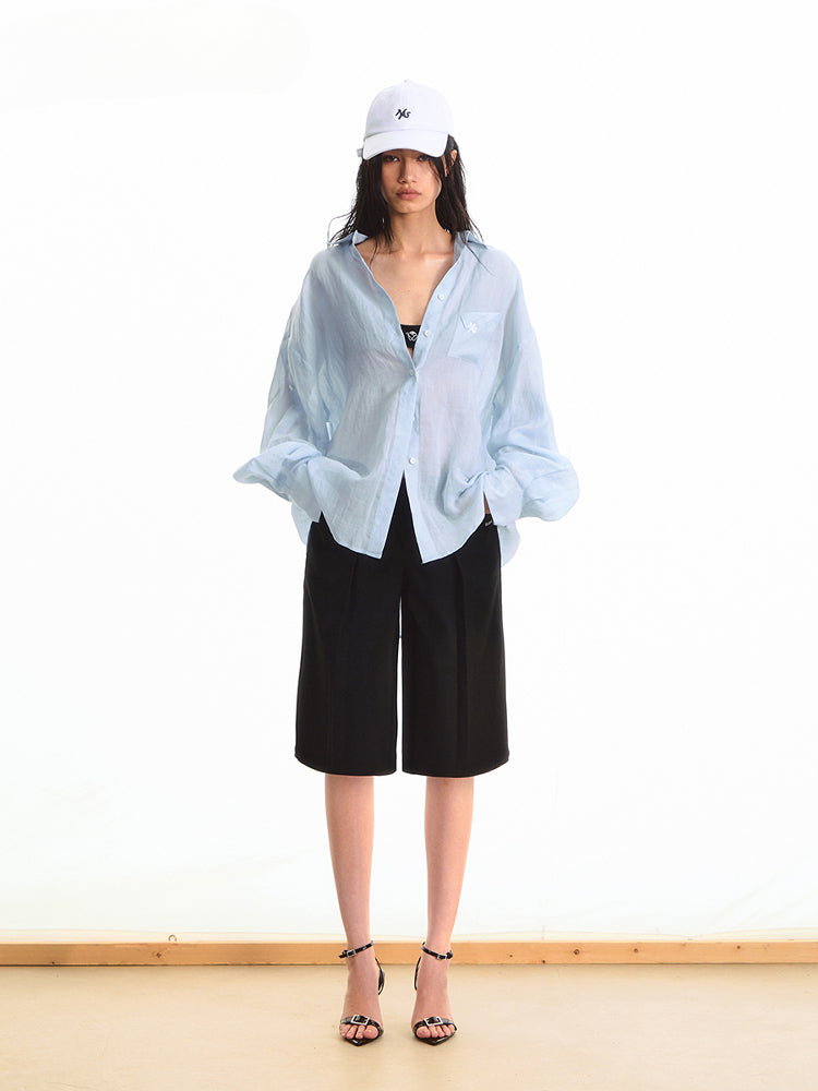 Black Low-Waist Bermuda Shorts - CHINASQUAD