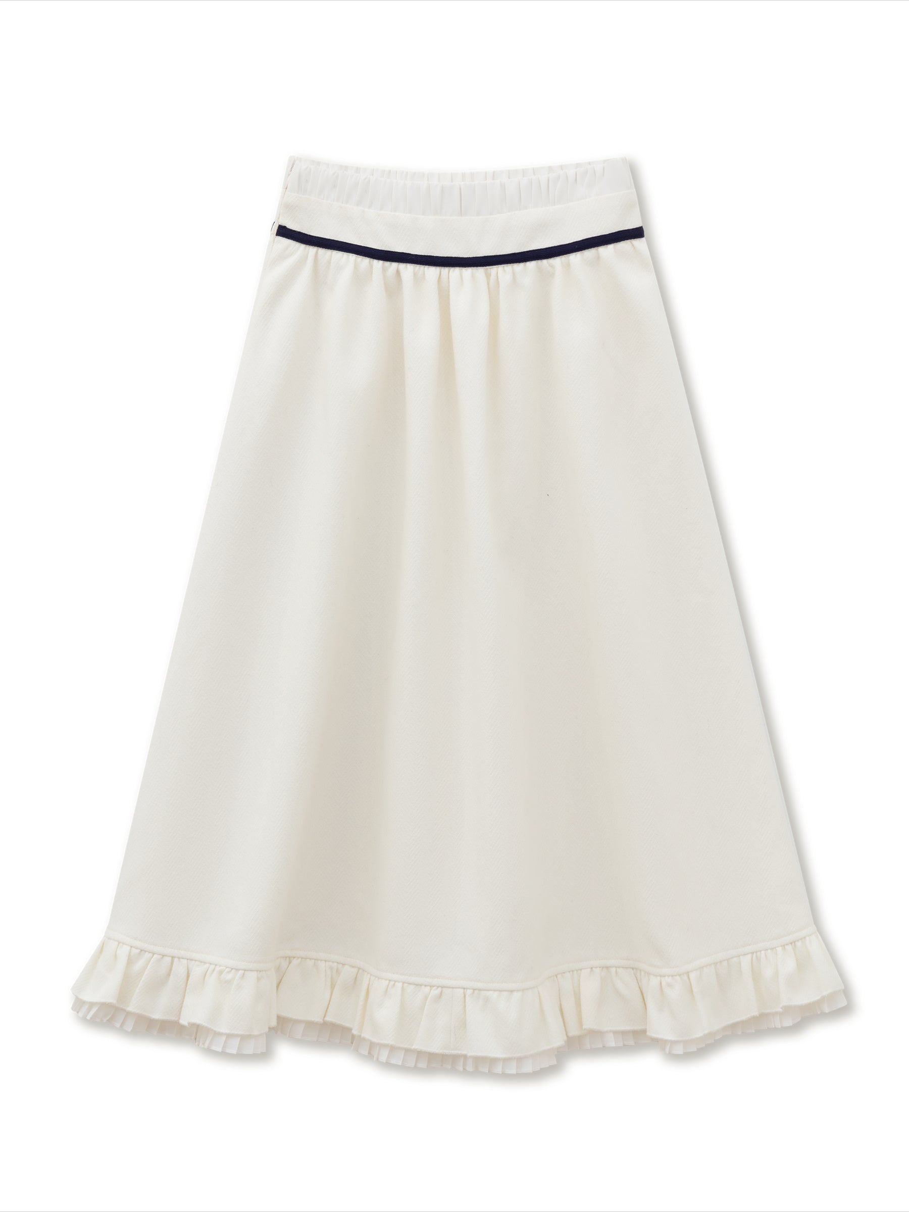 Off-White Navy Collar Wool Jacket Set - CHINASQUAD