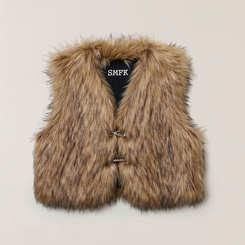 COMPASS Prairie Faux Fur Vest - CHINASQUAD