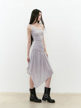 Beaded Strappy Asymmetric Dress - CHINASQUAD
