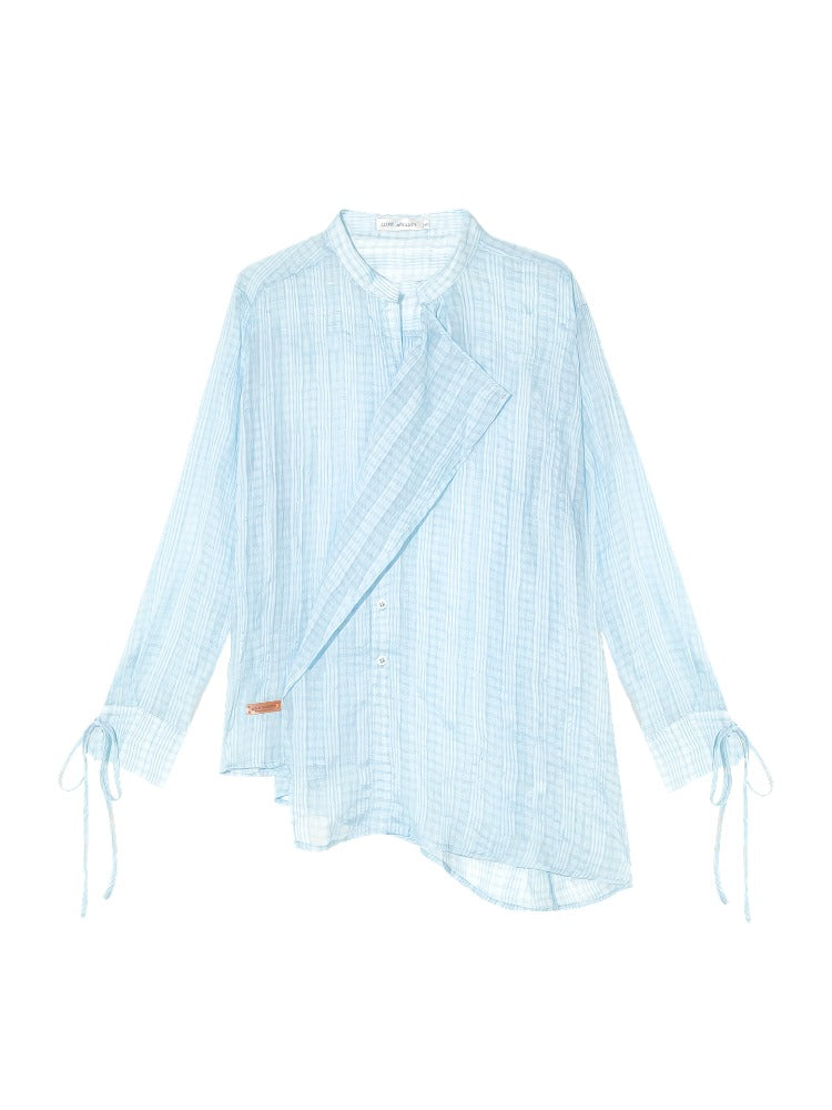 Irregular Cuff Tie-up Sunscreen Shirt - CHINASQUAD