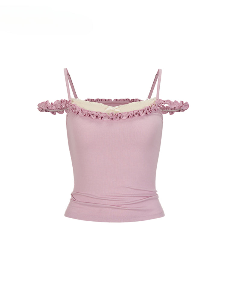 Pleated Faux Two-Piece Color-Block Vest - CHINASQUAD