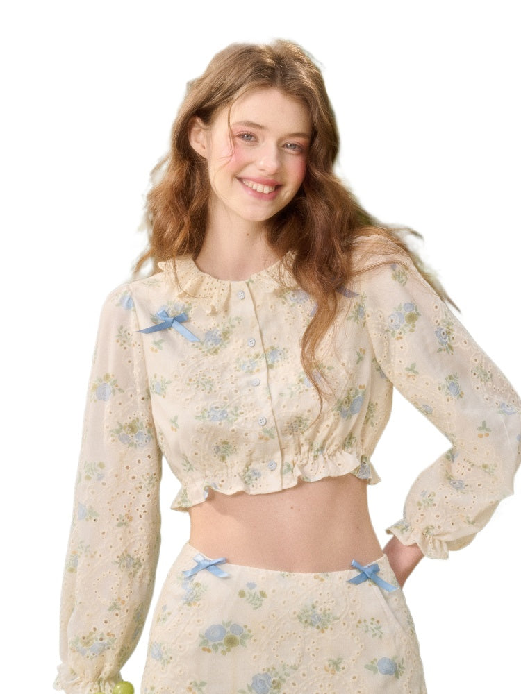 Comfortable Cotton Embroidered Shirt & Skirt Set - CHINASQUAD