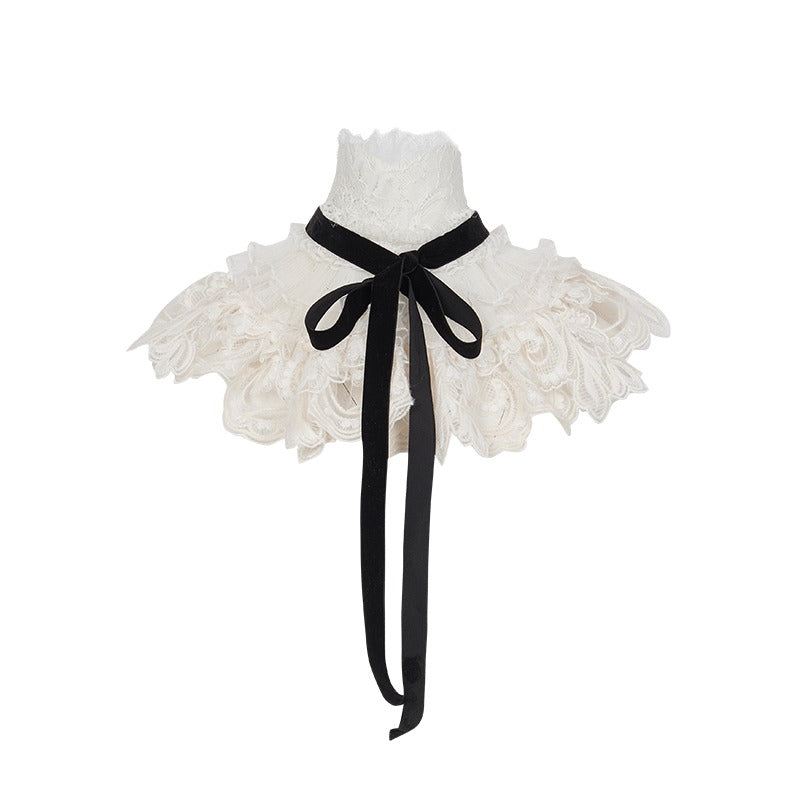 Mirage Vintage Lace-Collar Blazer & Flared Skirt Set - CHINASQUAD