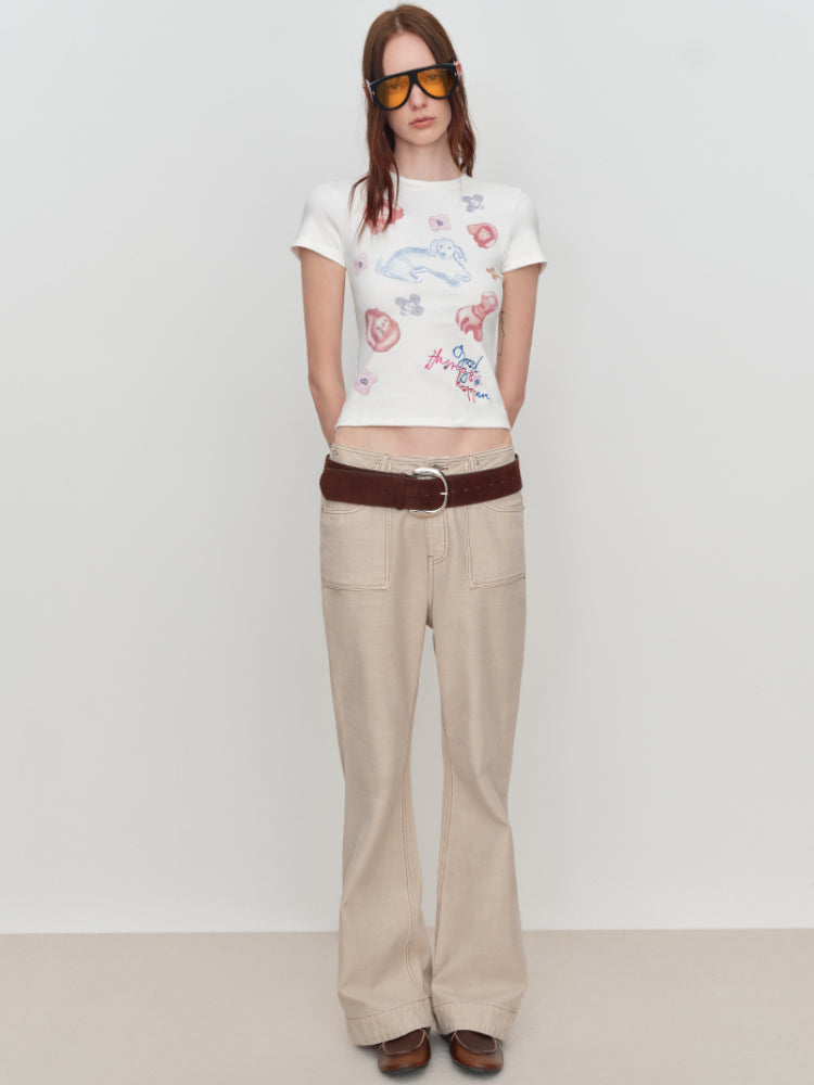 3D Animal Print Embroidered T-Shirt - CHINASQUAD