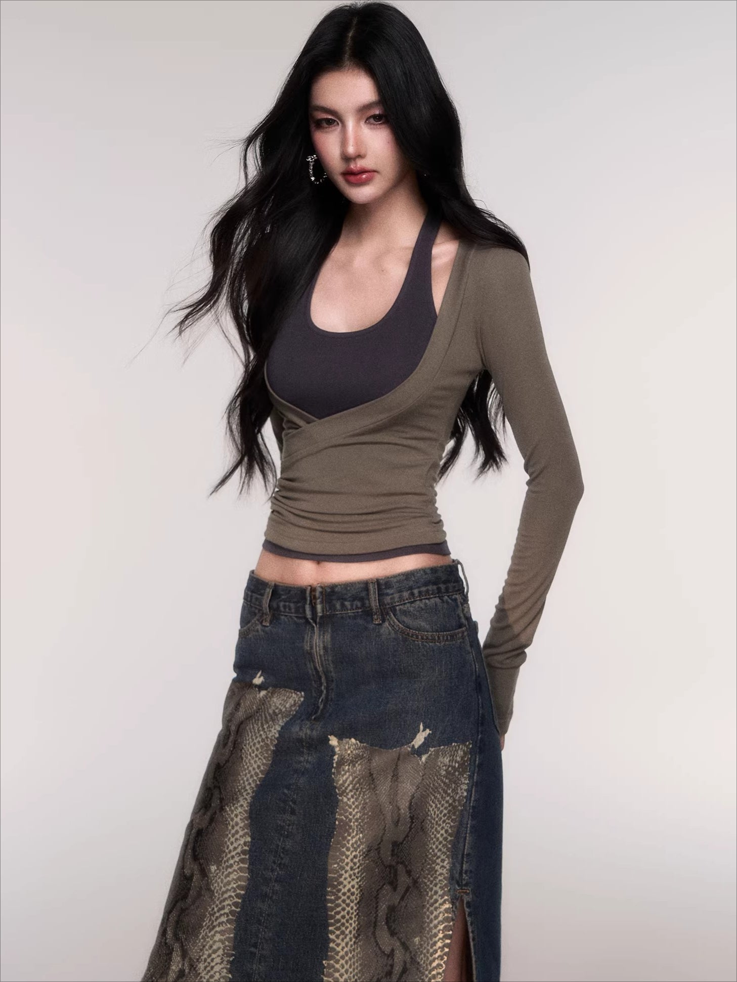 Layered Long-Sleeve Slim-Fit T-Shirt Set