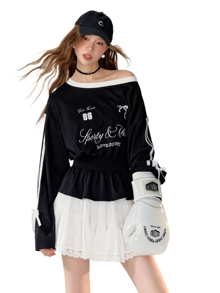 American Sporty Bow Tie Long Sleeve T-shirt - CHINASQUAD