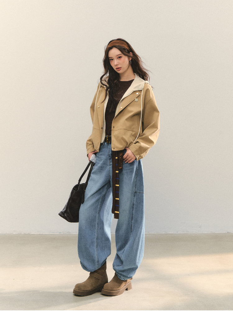 Two-piece Spliced Color-block Hooded Jacket - CHINASQUAD