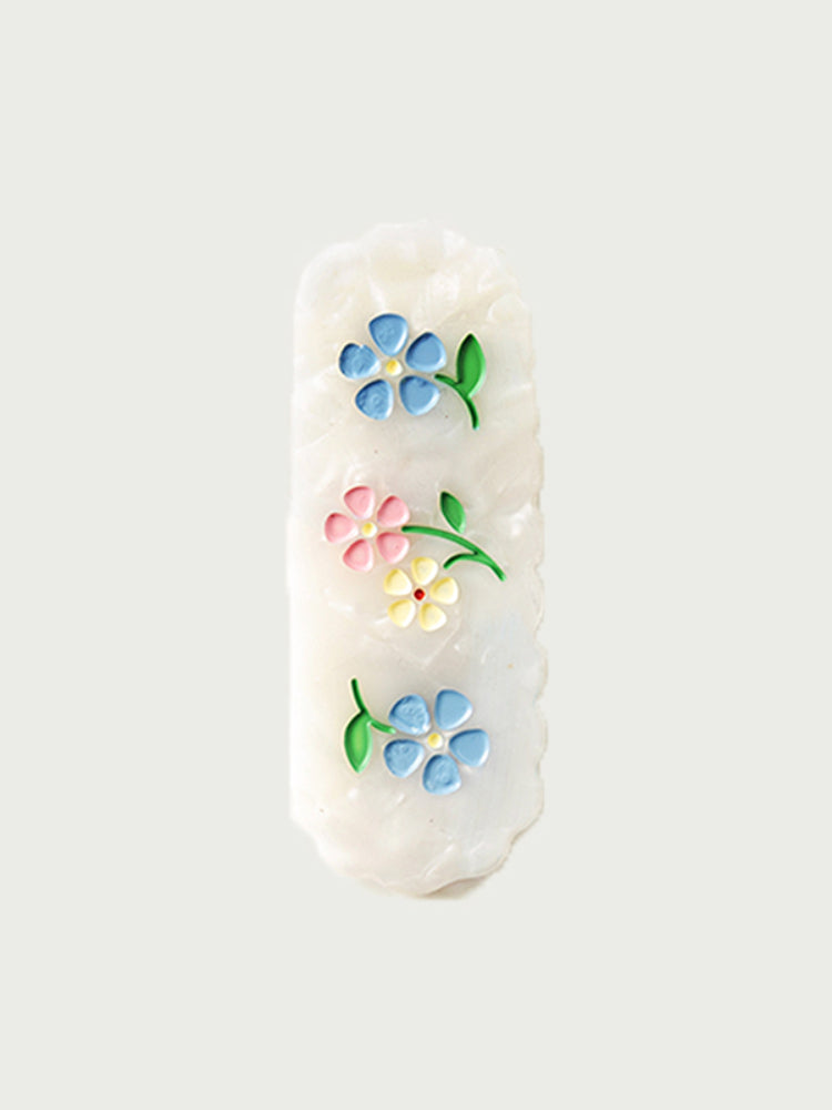 Hand-painted Flower Acetate Hair Clip