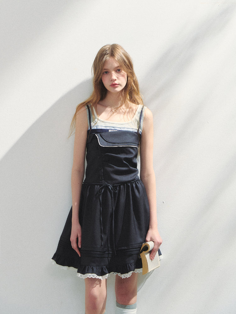 Preppy Strapless Dress - CHINASQUAD