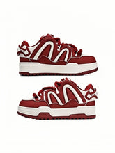 Burgundy Low-Top Casual Sneakers - CHINASQUAD