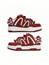 Burgundy Low-Top Casual Sneakers - CHINASQUAD