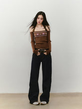 Lace Halter Two-way One-shoulder Sweater - CHINASQUAD