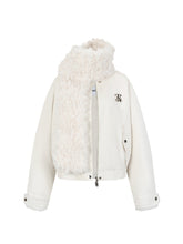 (Final Sale) Fur Collar Two-Way Fuzzy Baseball Jacket - CHINASQUAD