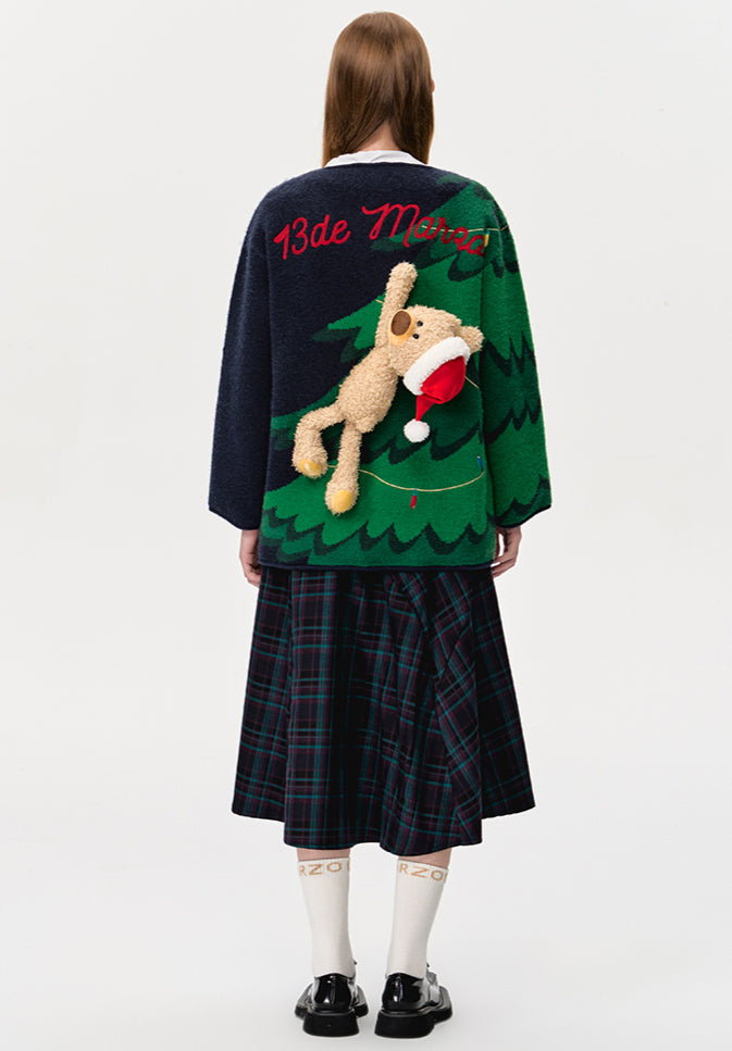 Christmas Tree Bear Cardigan - CHINASQUAD