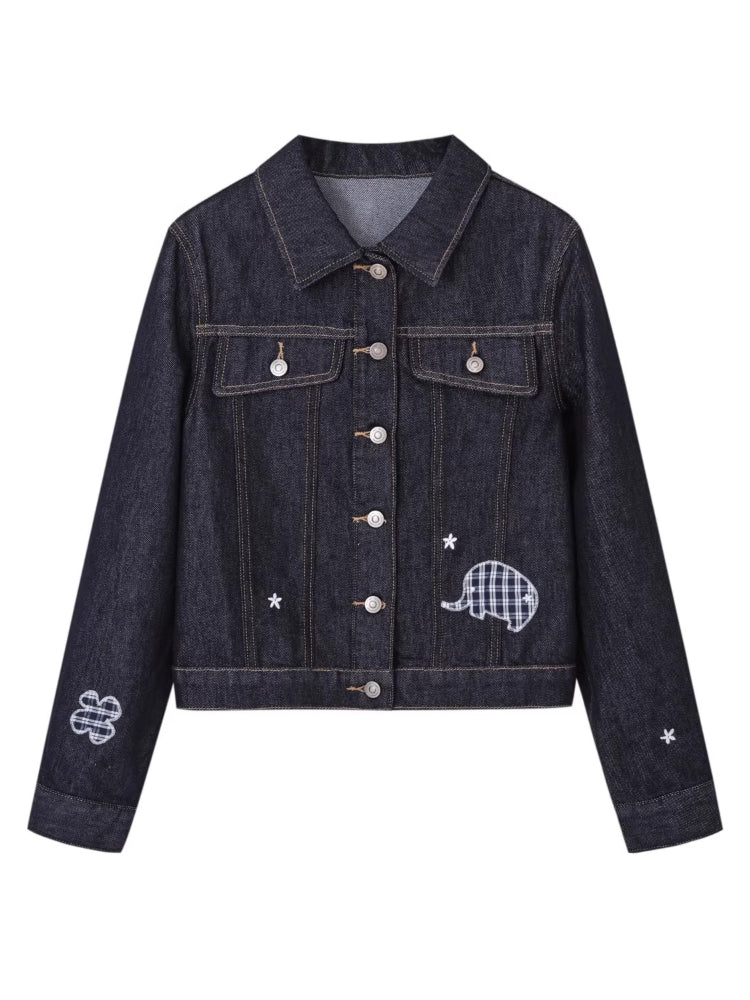 Embroidery Retro Denim Jacket