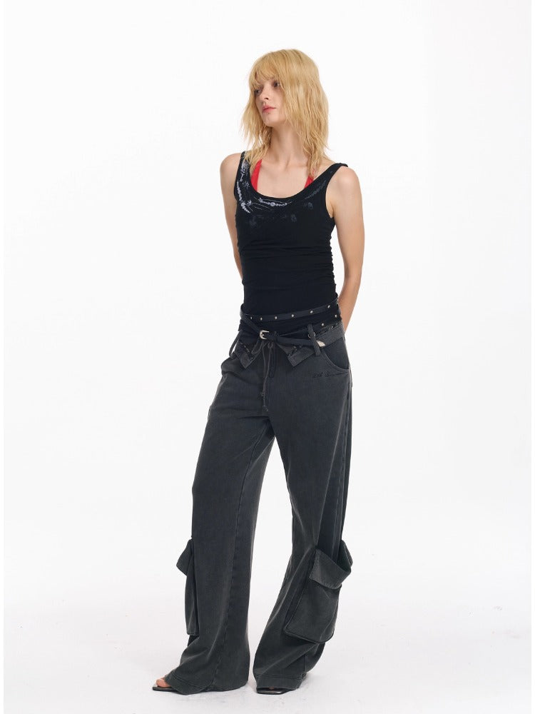 Punk Mesh Strap Tank Top