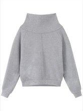 Grey Asymmetric Off-Shoulder Loose Sweatshirt - CHINASQUAD