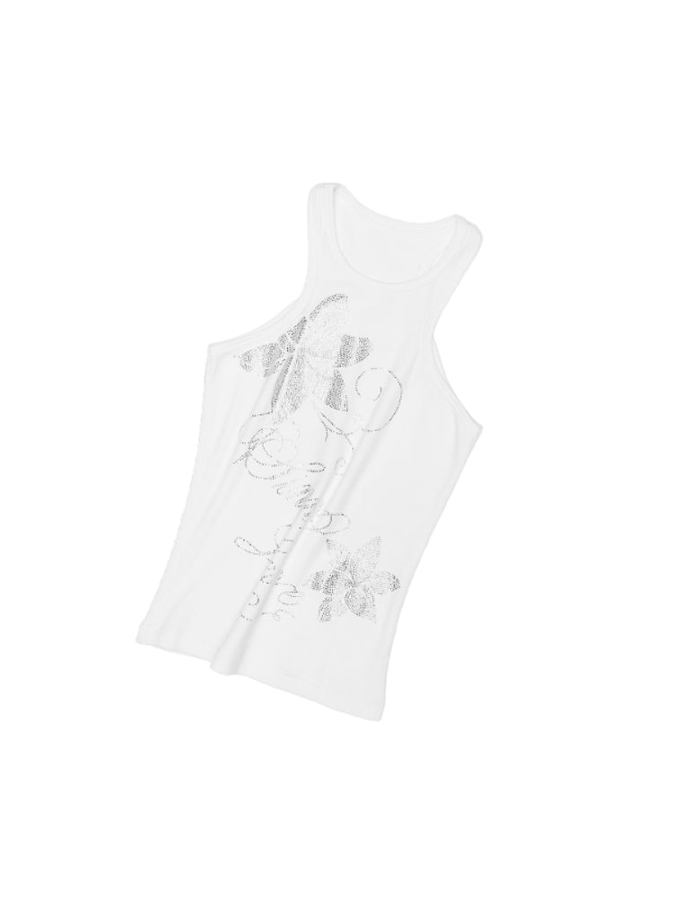 Floral Austrian Rhinestone I-shaped Vest - CHINASQUAD