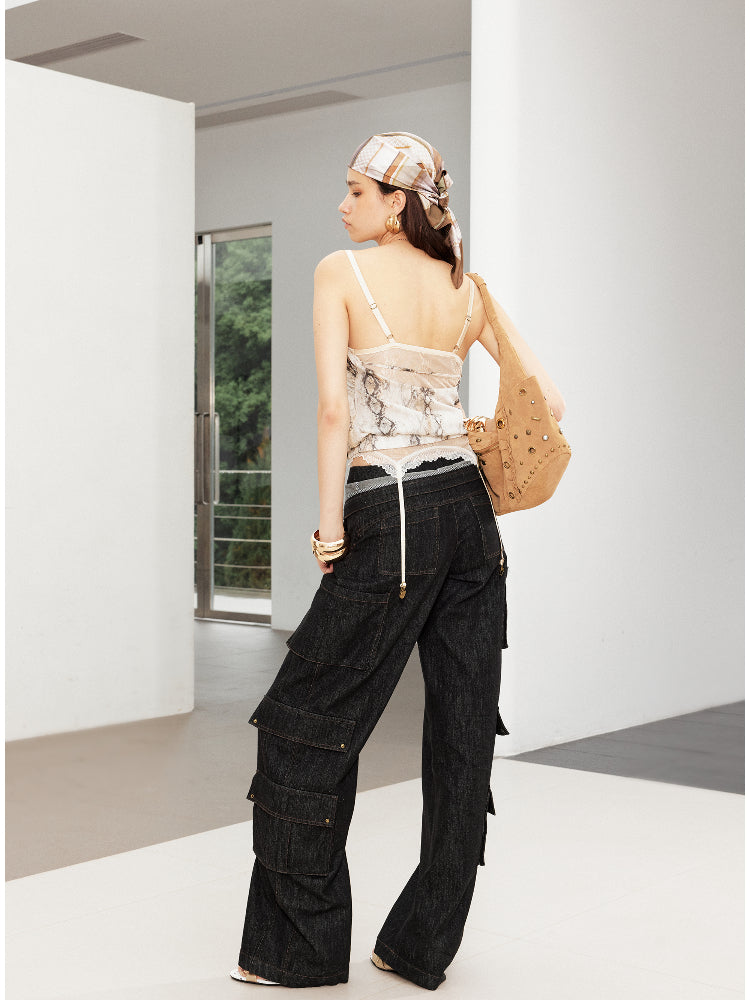 Pleated Strappy Halter Neck Camisole