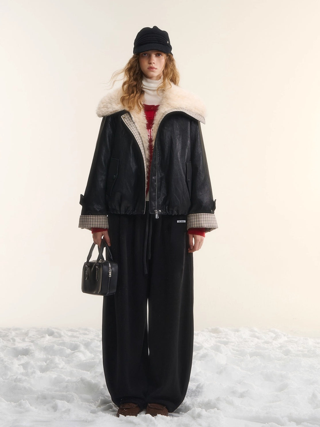 Vintage Fleece Curved-Leg Drawstring Pants