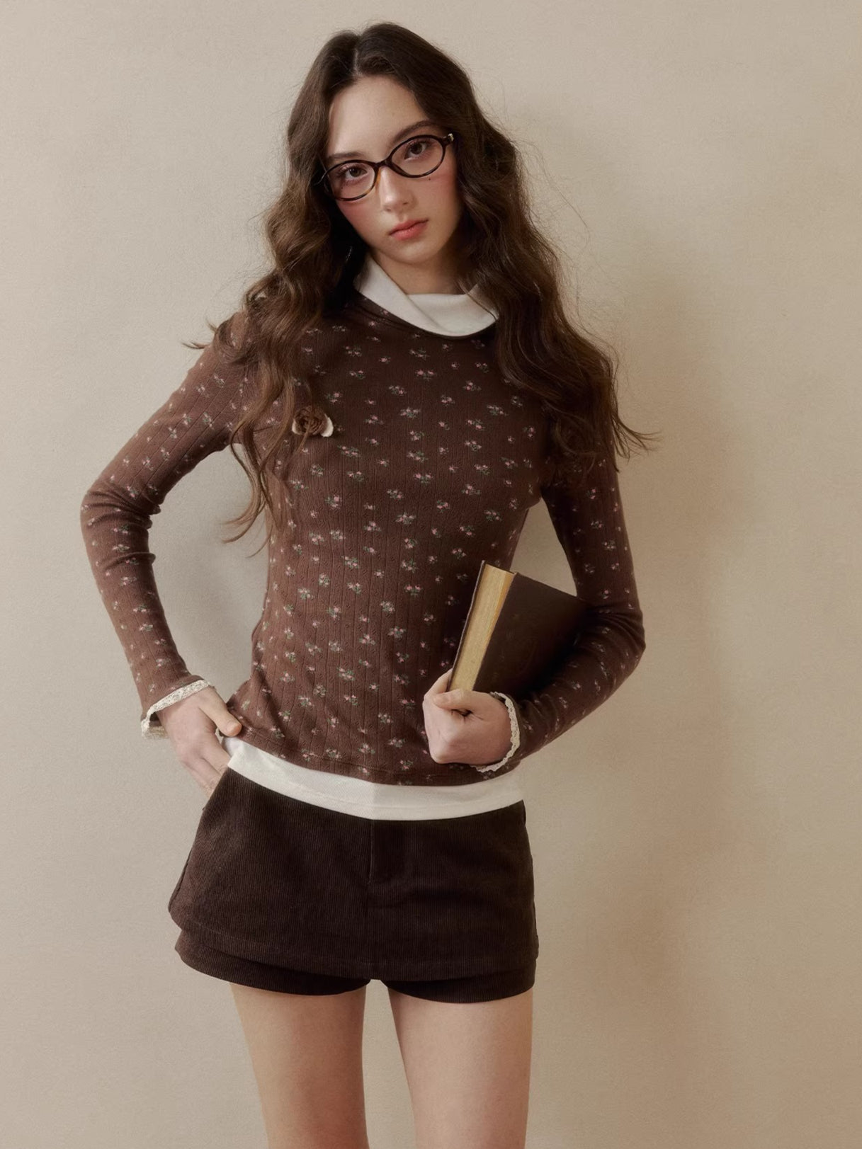 Knit Polo-Collar Long Sleeve T-Shirt