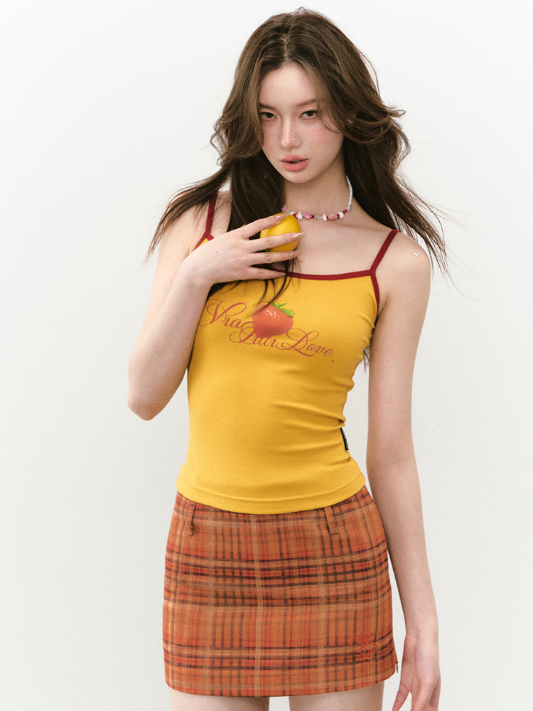 Colorblock Letter Print Cami Top - CHINASQUAD