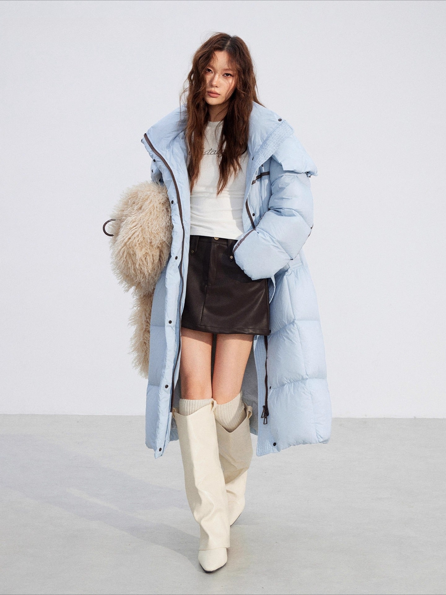 Down Hooded Longline Puffer Coat