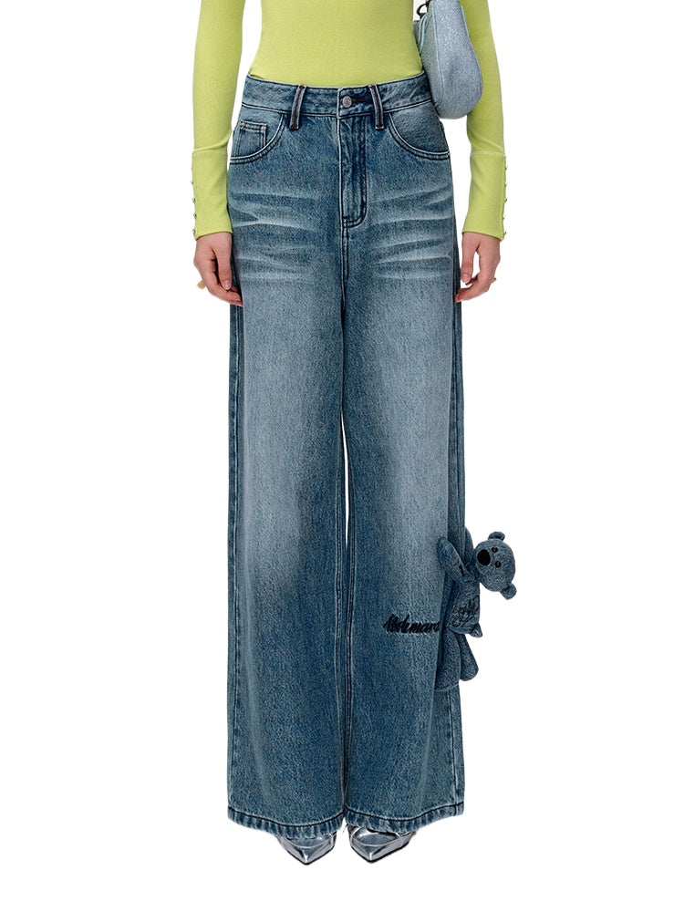 Handwritten Logo Pocket Straight Leg Jeans - CHINASQUAD