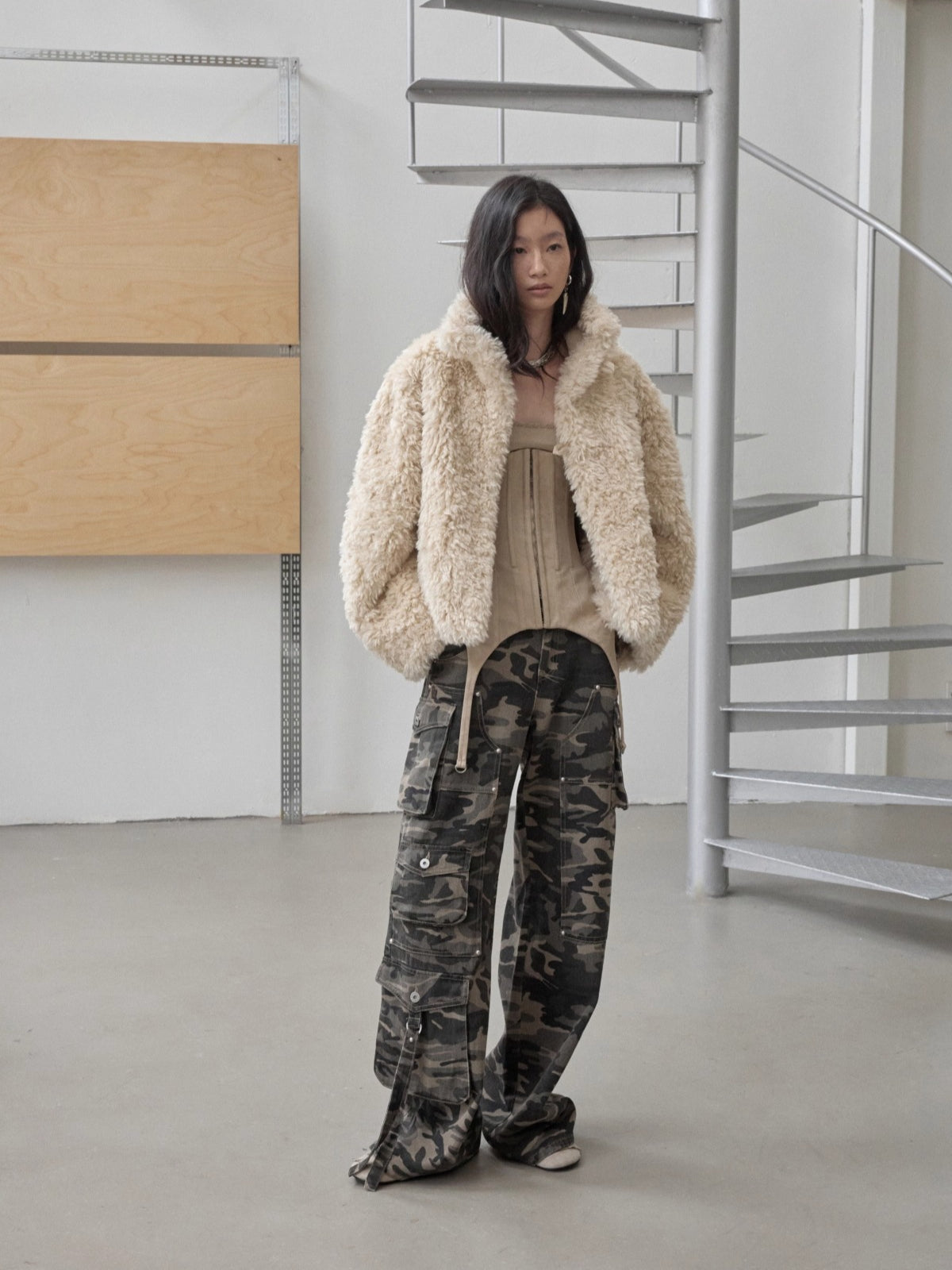 Shearling Reversible Suede Short Jacket