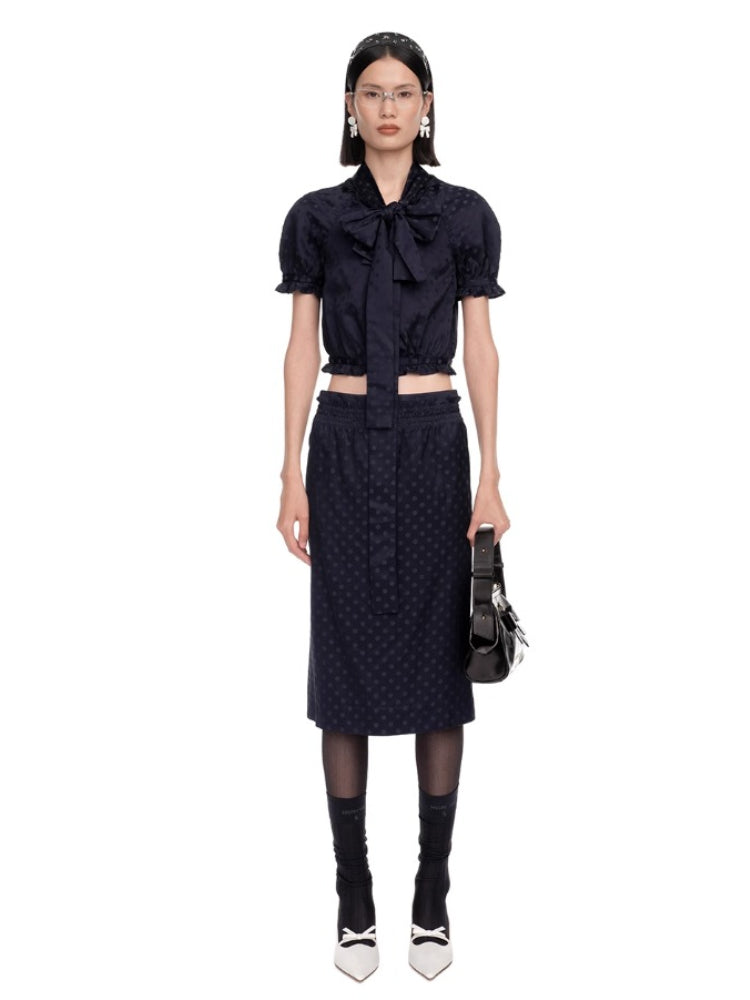 Polka Dot Satin Tie-up Top - CHINASQUAD