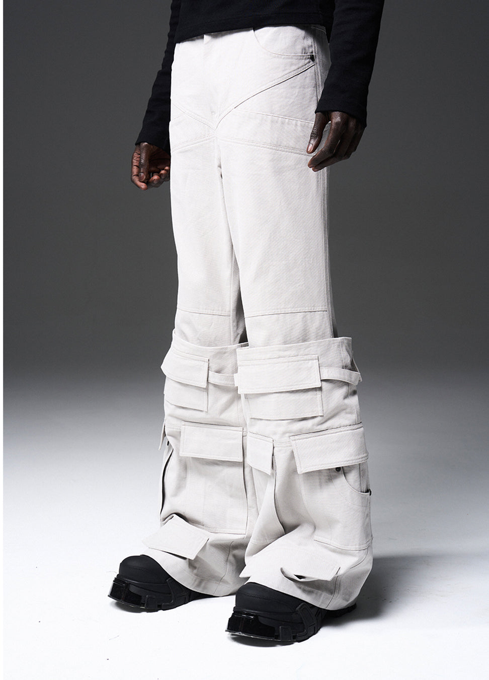 Dark Gray & Light Gray Cargo Pants - CHINASQUAD