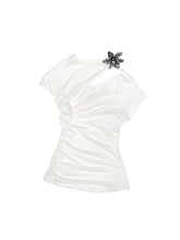 Knot-Pleated Slim-Fit Acetate T-shirt - CHINASQUAD