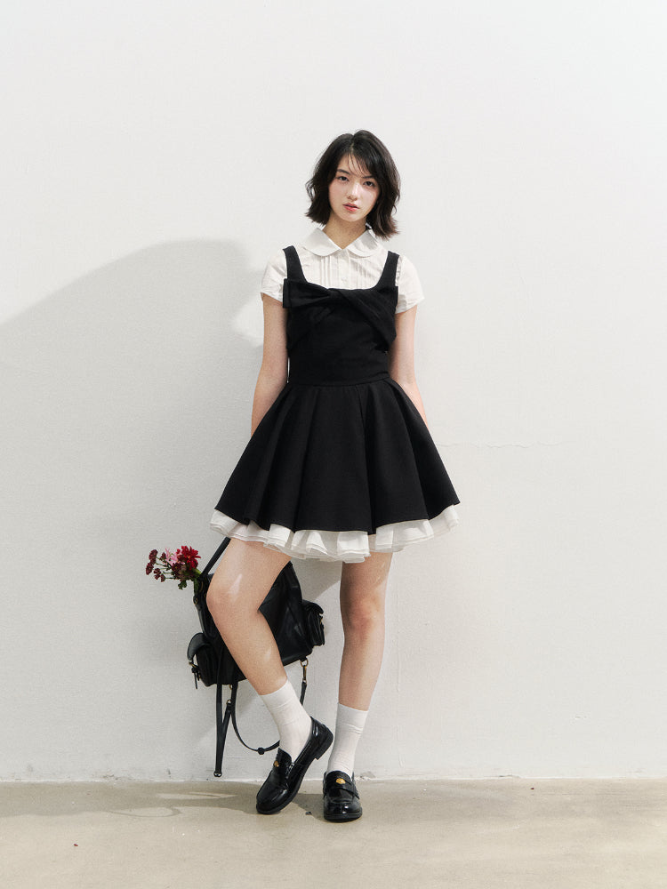 Black Retro Tiered Skirt - CHINASQUAD