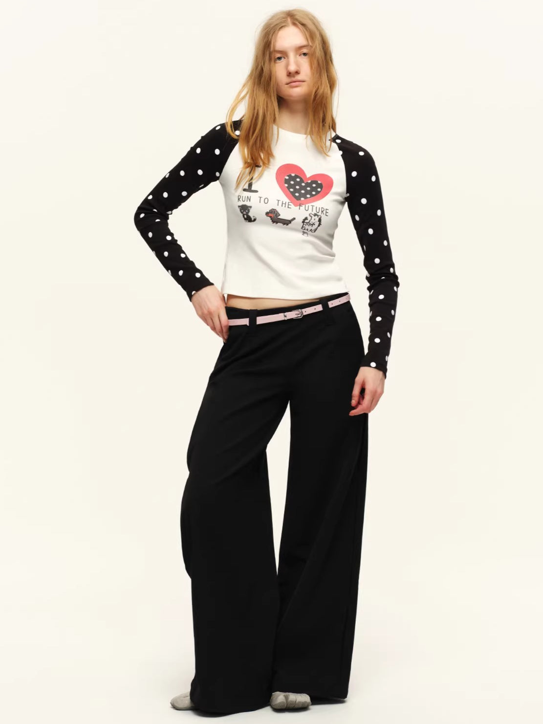 Low-Rise Fluid Tailored Wide-Leg Trousers