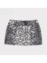 Leopard Print Mid - High Waist Rivet Midi Skirt - CHINASQUAD