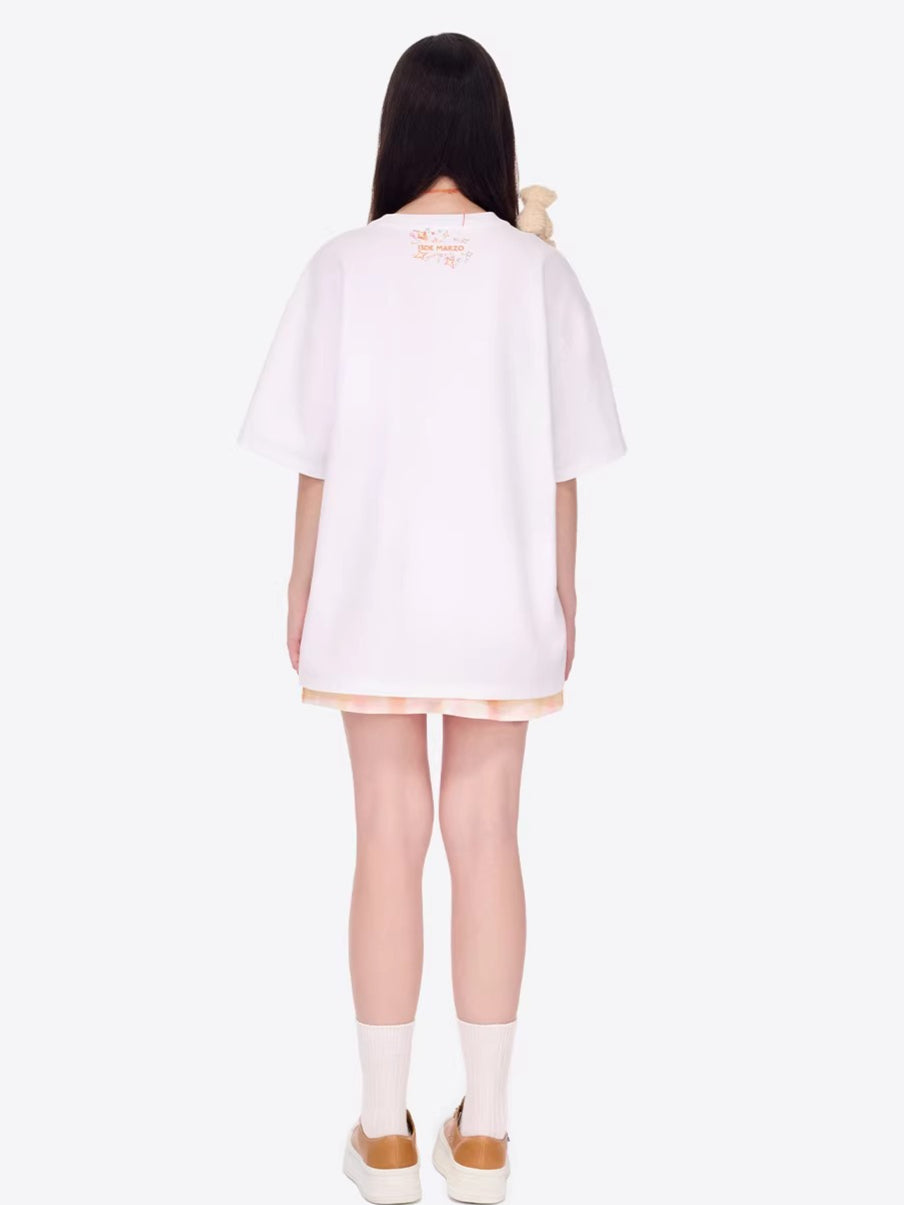 Luminous Heart Graphic Oversized T-Shirt