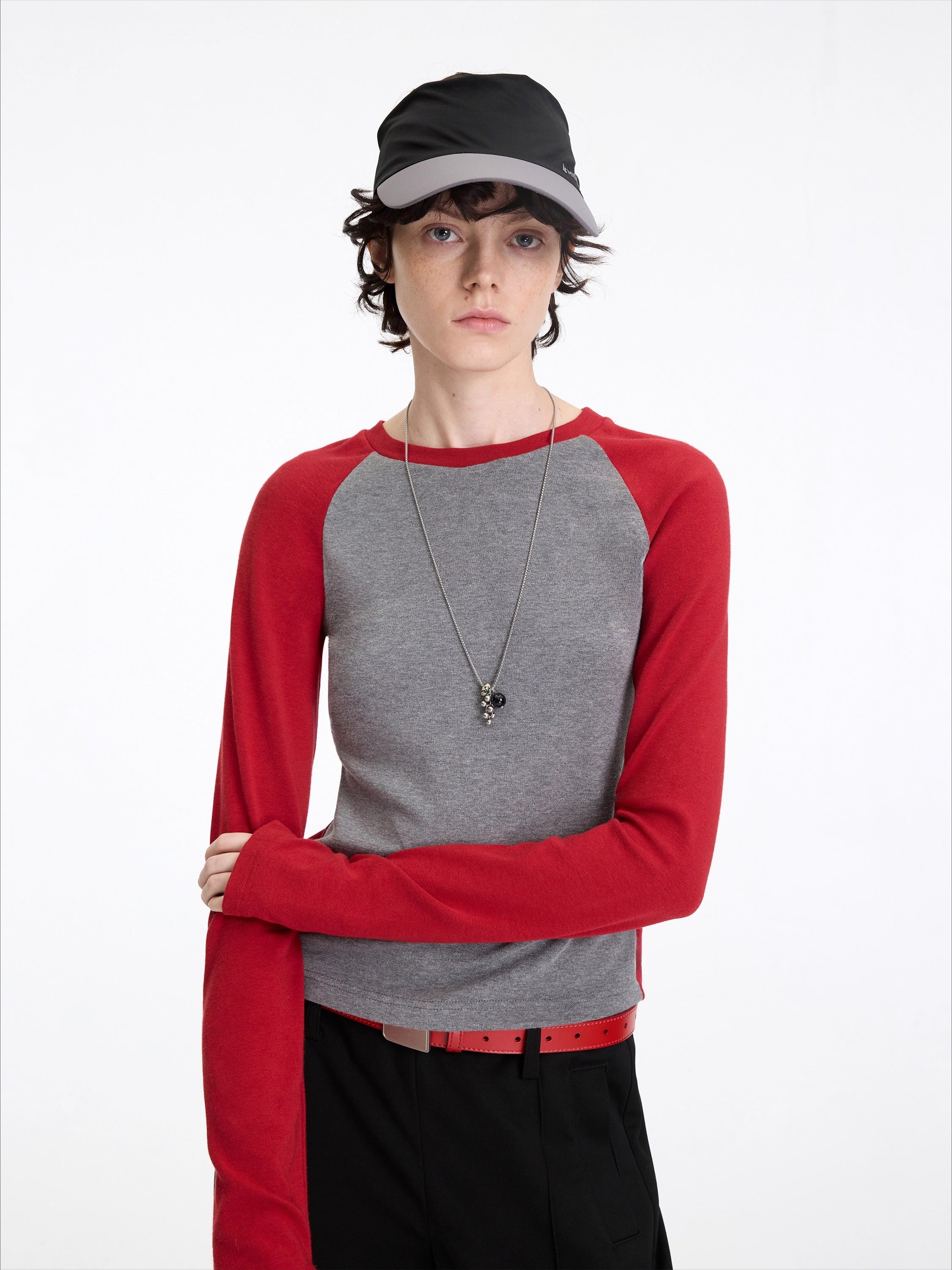 Contrast Raglan Slim-Fit Long-Sleeve Tee