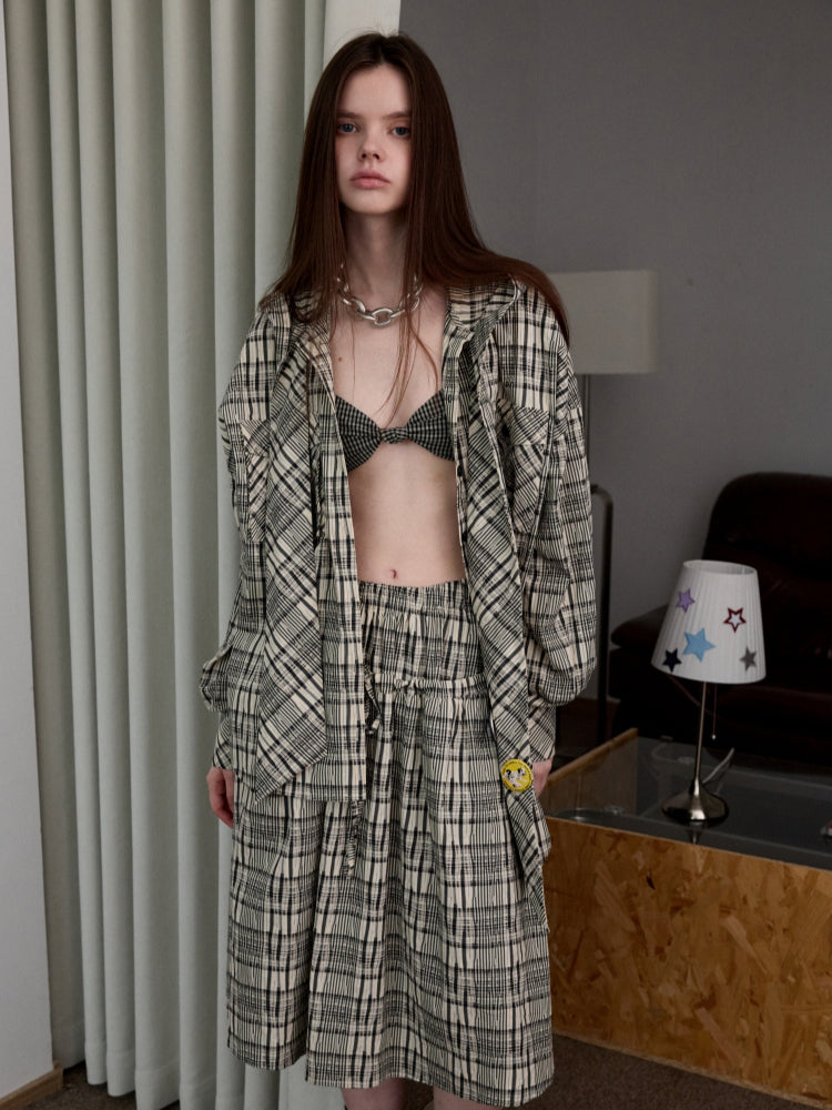 Plaid Hooded Shirt - CHINASQUAD