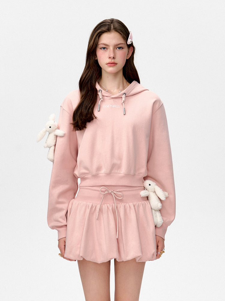 Embroidered Cropped Hoodie - CHINASQUAD