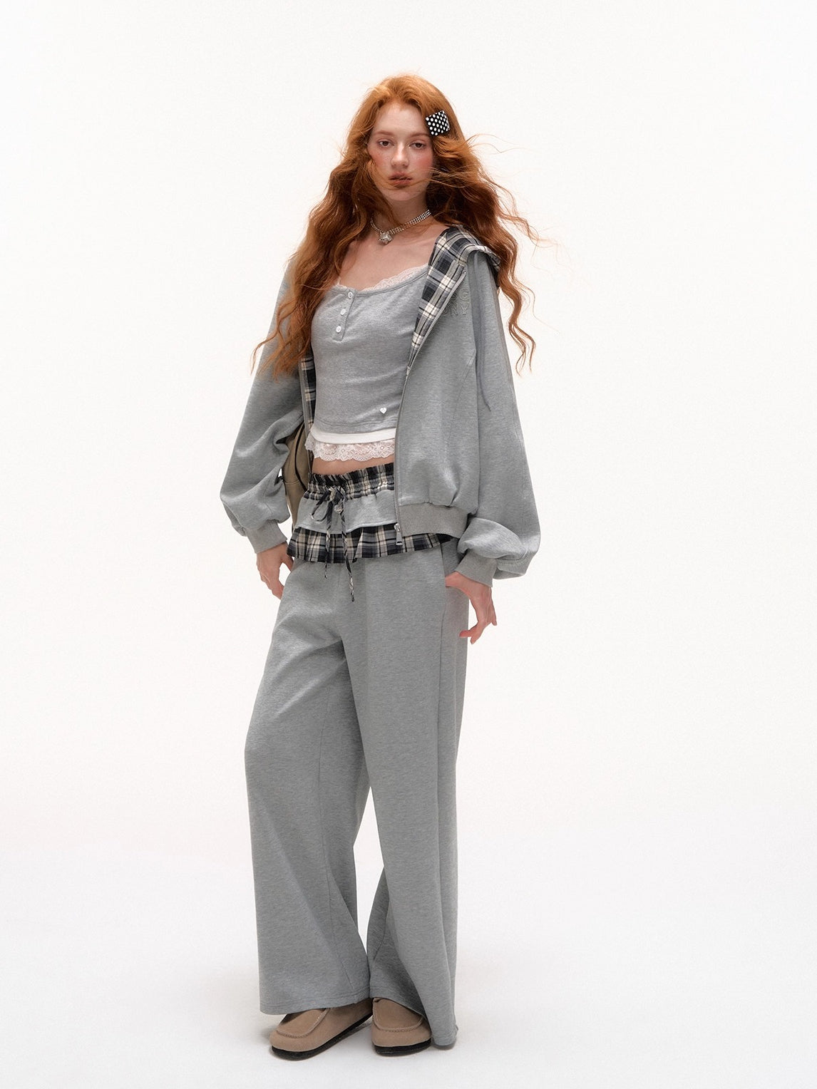 Lace Trim Layered-Effect Contrast Tank Top - CHINASQUAD