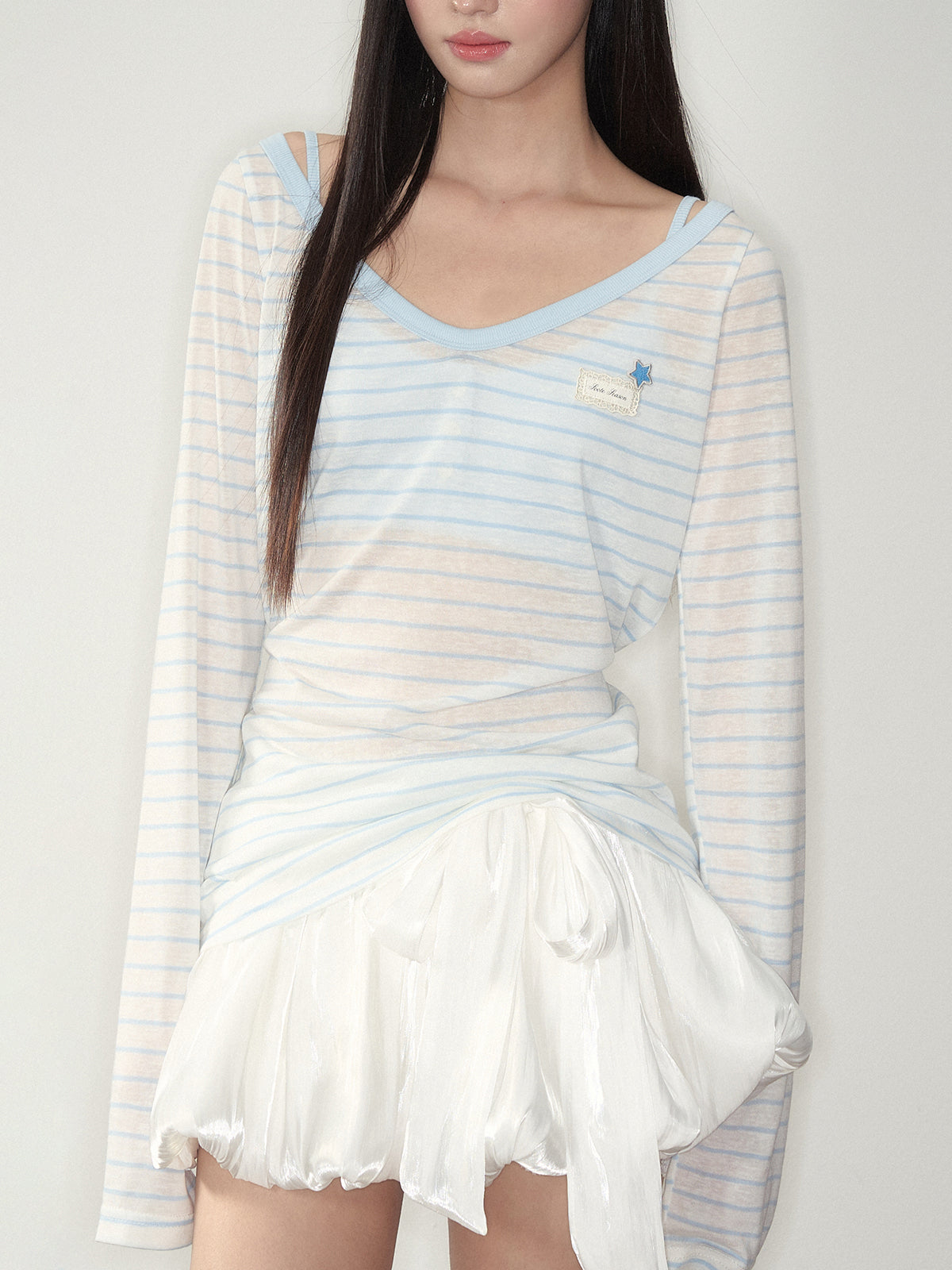 Blue & Pink Striped Cover-Up & Cami Set - CHINASQUAD