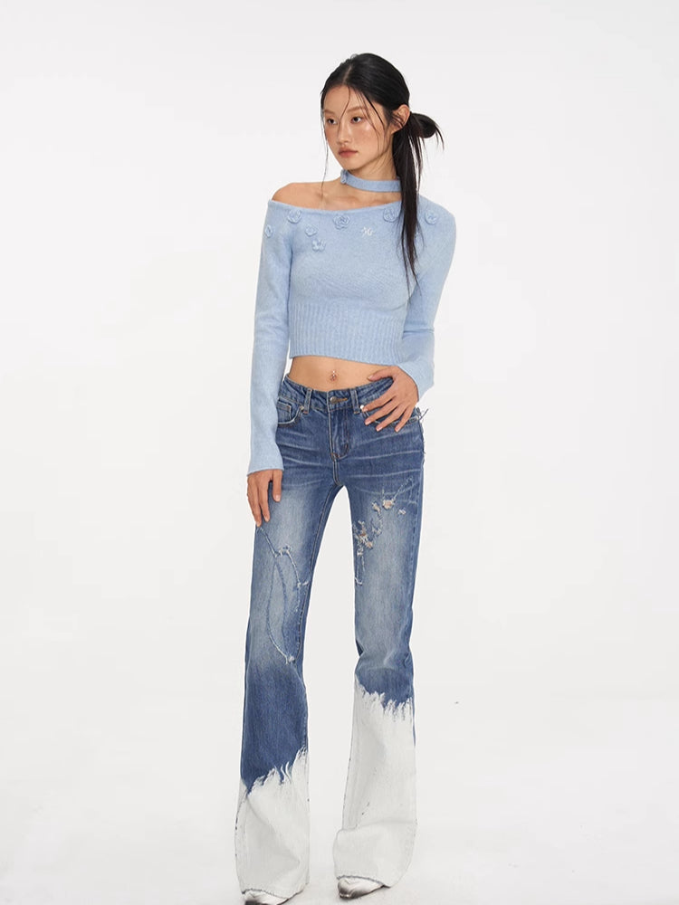 Wild Rose Knit Crewneck Sweater - CHINASQUAD