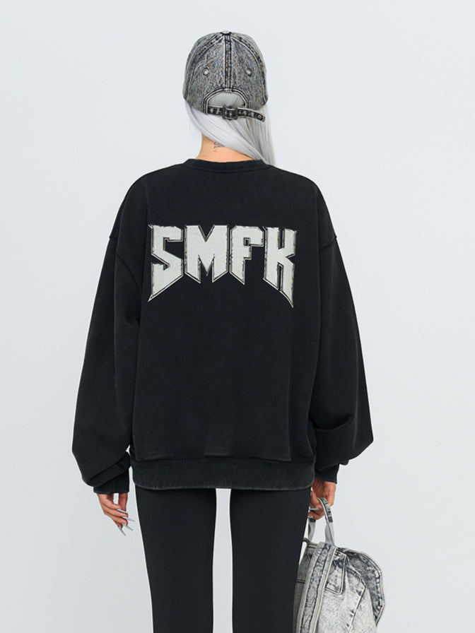 Black & White Rock Oversized Hoodie - CHINASQUAD