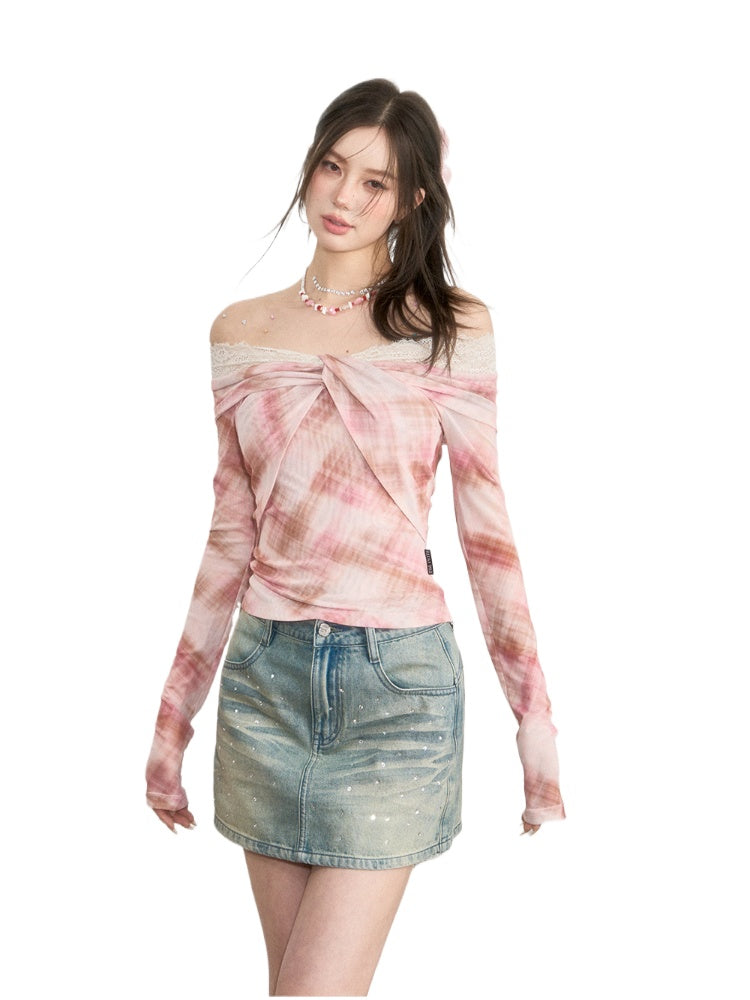 Lace Panel Long Sleeve T-shirt - CHINASQUAD