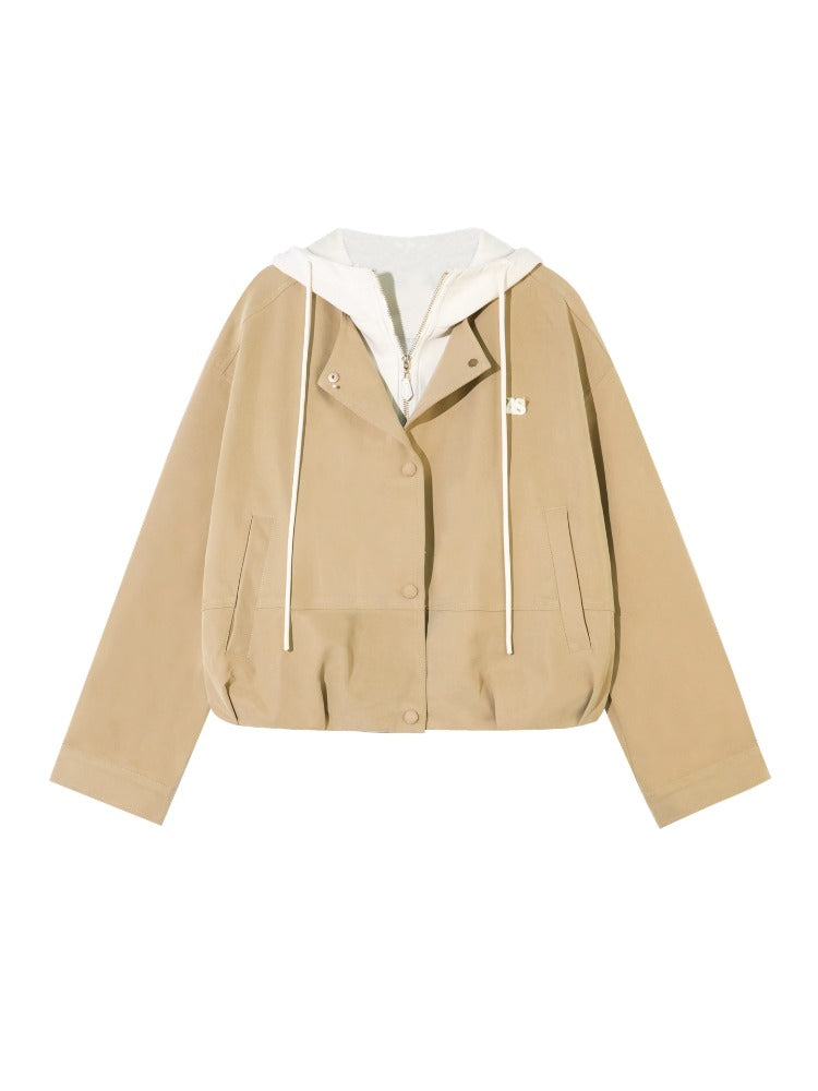Two-piece Spliced Color-block Hooded Jacket - CHINASQUAD