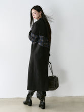 Wool Blend Plaid Patchwork French Coat - CHINASQUAD