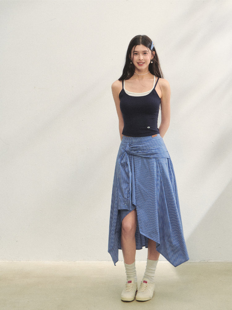 Fake Two-piece Padded Camisole Tank Top - CHINASQUAD