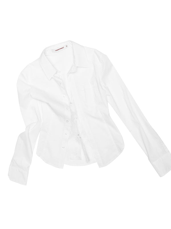 Faux Two-Piece Buttoned Slim Fit Shirt & Skirt Set - CHINASQUAD